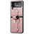 Funda Bumper Lujo Cuero y Plastico Mate Carcasa B04 para Samsung Galaxy Z Flip4 5G Oro Rosa