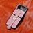 Funda Bumper Lujo Cuero y Plastico Mate Carcasa B05 para Samsung Galaxy Z Flip4 5G Oro Rosa