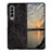 Funda Bumper Lujo Cuero y Plastico Mate Carcasa B05 para Samsung Galaxy Z Fold3 5G Morado