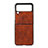 Funda Bumper Lujo Cuero y Plastico Mate Carcasa B06 para Samsung Galaxy Z Flip3 5G Marron Claro