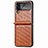 Funda Bumper Lujo Cuero y Plastico Mate Carcasa B07 para Samsung Galaxy Z Flip4 5G Marron