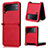 Funda Bumper Lujo Cuero y Plastico Mate Carcasa BY1 para Samsung Galaxy Z Flip3 5G Rojo