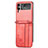 Funda Bumper Lujo Cuero y Plastico Mate Carcasa C01 para Samsung Galaxy Z Flip4 5G Rojo
