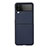 Funda Bumper Lujo Cuero y Plastico Mate Carcasa C03 para Samsung Galaxy Z Flip4 5G Azul