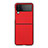 Funda Bumper Lujo Cuero y Plastico Mate Carcasa C03 para Samsung Galaxy Z Flip4 5G Rojo