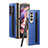 Funda Bumper Lujo Cuero y Plastico Mate Carcasa C04 para Samsung Galaxy Z Fold4 5G Azul