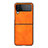 Funda Bumper Lujo Cuero y Plastico Mate Carcasa C09 para Samsung Galaxy Z Flip4 5G Naranja