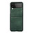 Funda Bumper Lujo Cuero y Plastico Mate Carcasa C09 para Samsung Galaxy Z Flip4 5G Verde