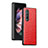 Funda Bumper Lujo Cuero y Plastico Mate Carcasa H03 para Samsung Galaxy Z Fold3 5G Rojo