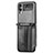 Funda Bumper Lujo Cuero y Plastico Mate Carcasa H04 para Samsung Galaxy Z Flip3 5G Negro
