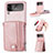 Funda Bumper Lujo Cuero y Plastico Mate Carcasa H06 para Samsung Galaxy Z Flip4 5G Oro Rosa