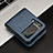 Funda Bumper Lujo Cuero y Plastico Mate Carcasa JD1 para Samsung Galaxy Z Flip3 5G Azul