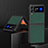Funda Bumper Lujo Cuero y Plastico Mate Carcasa L03 para Samsung Galaxy Z Flip3 5G Verde