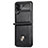 Funda Bumper Lujo Cuero y Plastico Mate Carcasa L07 para Samsung Galaxy Z Flip3 5G Negro