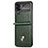 Funda Bumper Lujo Cuero y Plastico Mate Carcasa L07 para Samsung Galaxy Z Flip3 5G Verde