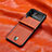 Funda Bumper Lujo Cuero y Plastico Mate Carcasa L08 para Samsung Galaxy Z Flip3 5G Naranja
