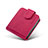 Funda Bumper Lujo Cuero y Plastico Mate Carcasa LC1 para Samsung Galaxy Z Flip3 5G Rosa Roja