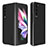 Funda Bumper Lujo Cuero y Plastico Mate Carcasa LC2 para Samsung Galaxy Z Fold3 5G Negro