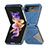 Funda Bumper Lujo Cuero y Plastico Mate Carcasa para Samsung Galaxy Z Flip4 5G Azul