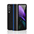 Funda Bumper Lujo Cuero y Plastico Mate Carcasa para Samsung Galaxy Z Fold3 5G Azul y Negro