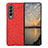 Funda Bumper Lujo Cuero y Plastico Mate Carcasa R01 para Samsung Galaxy Z Fold3 5G Rojo