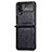 Funda Bumper Lujo Cuero y Plastico Mate Carcasa R02 para Samsung Galaxy Z Flip4 5G Negro