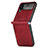 Funda Bumper Lujo Cuero y Plastico Mate Carcasa R04 para Samsung Galaxy Z Flip4 5G Rojo