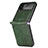 Funda Bumper Lujo Cuero y Plastico Mate Carcasa R04 para Samsung Galaxy Z Flip4 5G Verde