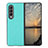 Funda Bumper Lujo Cuero y Plastico Mate Carcasa R04 para Samsung Galaxy Z Fold4 5G Cian