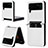 Funda Bumper Lujo Cuero y Plastico Mate Carcasa R05 para Samsung Galaxy Z Flip3 5G Blanco