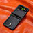 Funda Bumper Lujo Cuero y Plastico Mate Carcasa R06 para Samsung Galaxy Z Flip4 5G Negro