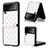 Funda Bumper Lujo Cuero y Plastico Mate Carcasa R07 para Samsung Galaxy Z Flip3 5G Plata
