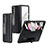 Funda Bumper Lujo Cuero y Plastico Mate Carcasa R09 para Samsung Galaxy Z Fold3 5G Negro