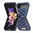 Funda Bumper Lujo Cuero y Plastico Mate Carcasa S02 para Samsung Galaxy Z Flip4 5G Azul