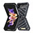 Funda Bumper Lujo Cuero y Plastico Mate Carcasa S02 para Samsung Galaxy Z Flip4 5G Negro