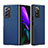 Funda Bumper Lujo Cuero y Plastico Mate Carcasa S04 para Samsung Galaxy Z Fold2 5G Azul