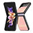 Funda Bumper Lujo Cuero y Plastico Mate Carcasa S05 para Samsung Galaxy Z Flip4 5G Oro Rosa