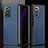 Funda Bumper Lujo Cuero y Plastico Mate Carcasa S05 para Samsung Galaxy Z Fold2 5G Azul