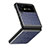 Funda Bumper Lujo Cuero y Plastico Mate Carcasa S07 para Samsung Galaxy Z Flip4 5G Azul