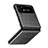 Funda Bumper Lujo Cuero y Plastico Mate Carcasa S07 para Samsung Galaxy Z Flip4 5G Negro