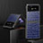 Funda Bumper Lujo Cuero y Plastico Mate Carcasa S08 para Samsung Galaxy Z Flip4 5G Azul