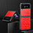 Funda Bumper Lujo Cuero y Plastico Mate Carcasa S08 para Samsung Galaxy Z Flip4 5G Rojo