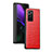 Funda Bumper Lujo Cuero y Plastico Mate Carcasa S08 para Samsung Galaxy Z Fold2 5G Rojo