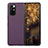 Funda Bumper Lujo Cuero y Plastico Mate Carcasa S10 para Xiaomi Mix Fold 5G Morado