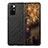 Funda Bumper Lujo Cuero y Plastico Mate Carcasa S11 para Xiaomi Mix Fold 5G Negro