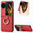 Funda Bumper Lujo Cuero y Plastico Mate Carcasa SD1 para Oppo Find N3 Flip 5G Rojo