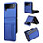 Funda Bumper Lujo Cuero y Plastico Mate Carcasa T01 para Samsung Galaxy Z Flip4 5G Azul