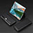 Funda Bumper Lujo Cuero y Plastico Mate Carcasa T02 para Samsung Galaxy Z Fold3 5G Negro