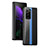 Funda Bumper Lujo Cuero y Plastico Mate Carcasa Z01 para Samsung Galaxy Z Fold2 5G Azul Cielo
