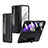 Funda Bumper Lujo Cuero y Plastico Mate Carcasa Z03 para Samsung Galaxy Z Fold2 5G Negro